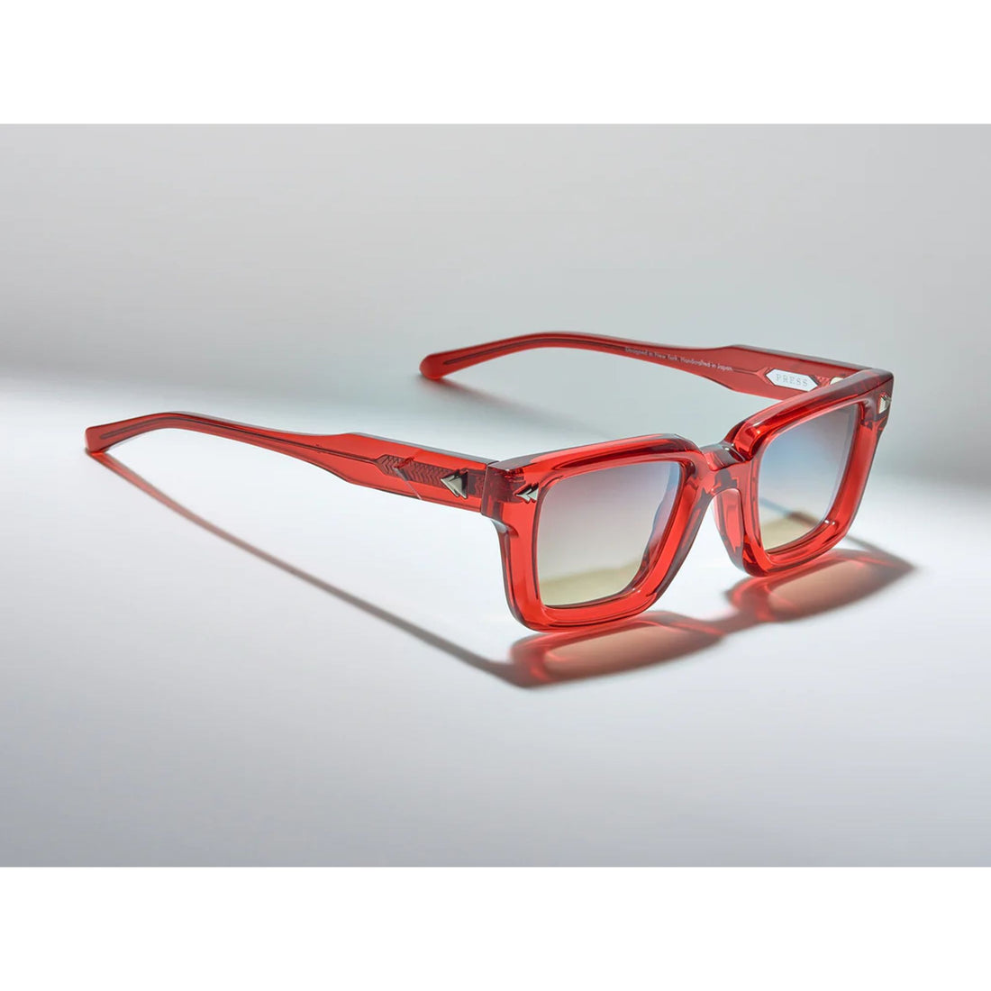 red sunglasses rectangular chunky frame for women.