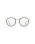 RAEN Mason II eyeglasses in satin Japanese gold and matte black with a round beta-titanium frame, front view