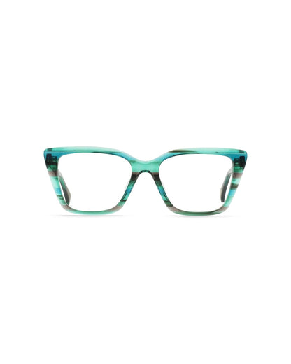 kalea teal striped raen optical frame front view