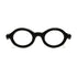 Paloceras Shadow Black R2 round eyeglasses in obsidian black acetate, front view